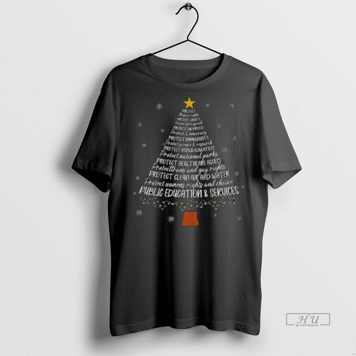 Officials Protect Democracy Christmas Tree Anti Trump Democrat Premium Tee Shirt Sweater