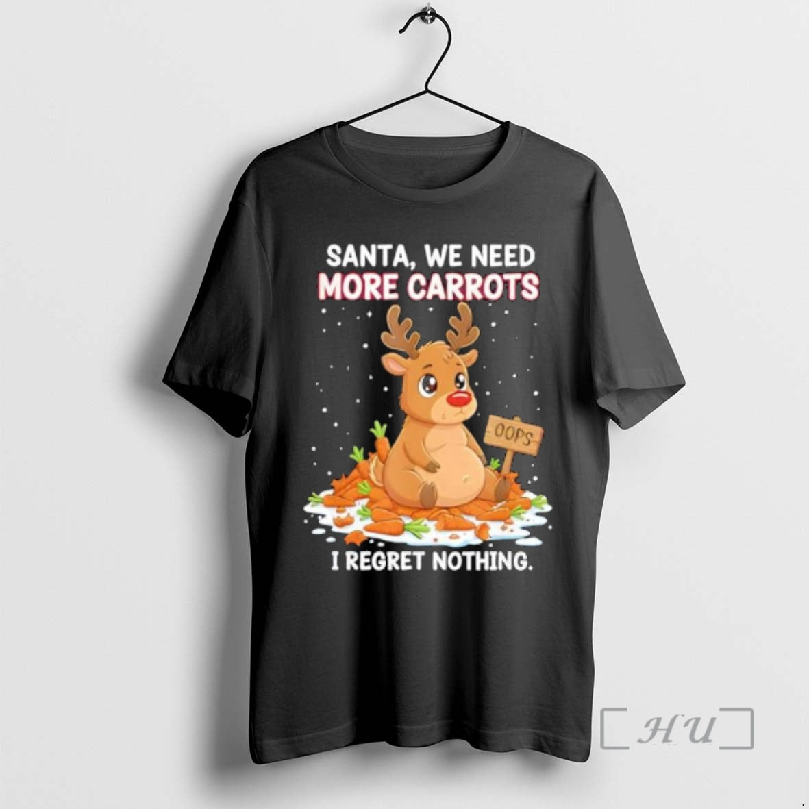Officials Reindeer Carrot Hoarder Santa We Need More Carrots I Regret Nothing Premium T Shirts