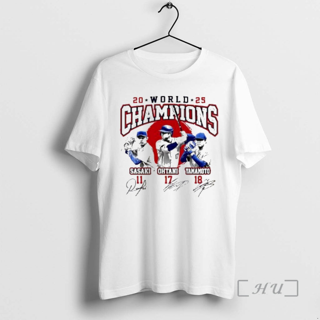 Officials Roki Sasaki Shohei Ohtani And Yoshinobu Yamamoto Dodgers World Champions 2025 Signature Premium