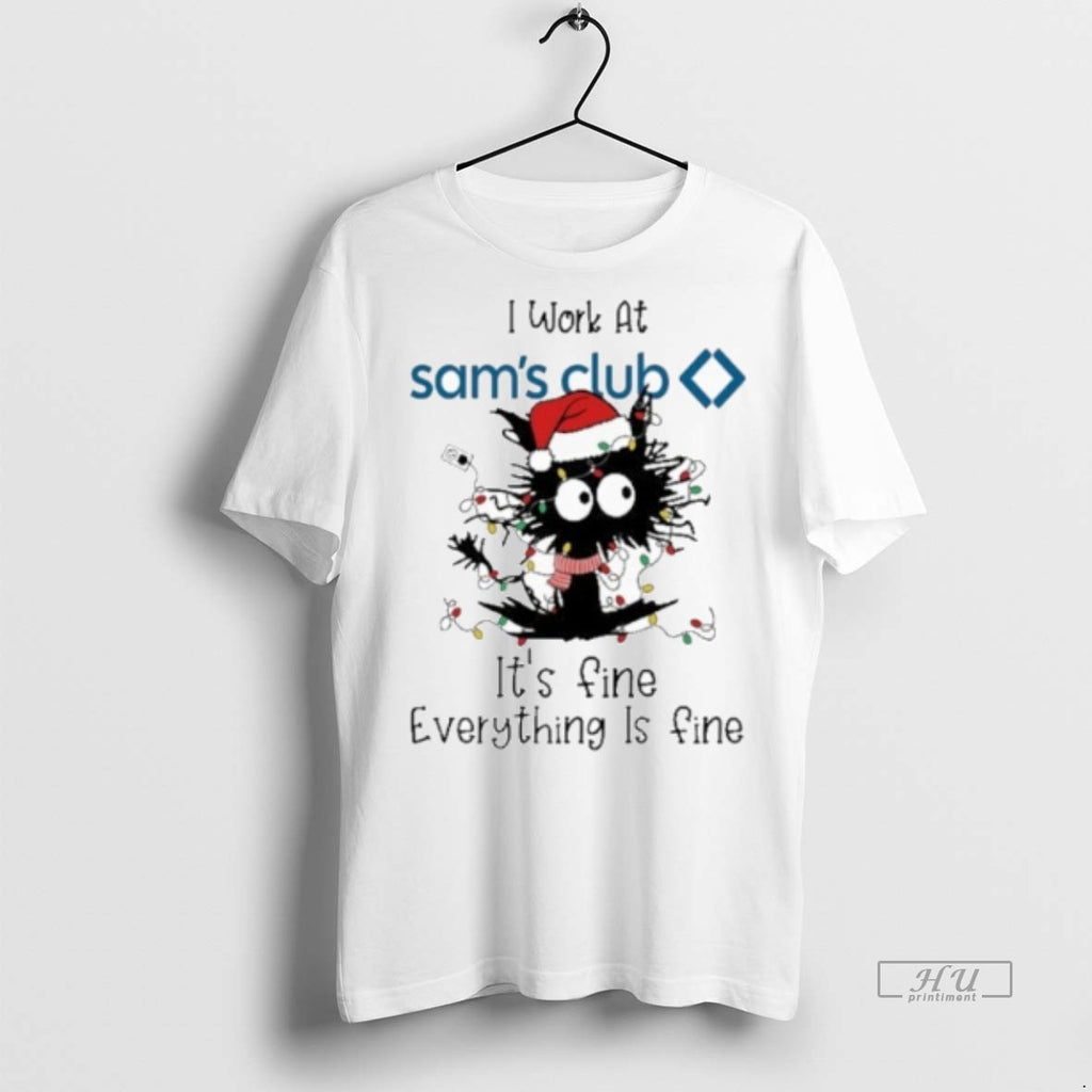 Officials Santa Black Cat Light X Sams Club Logo Its Fine Everything Is Fine Premium
