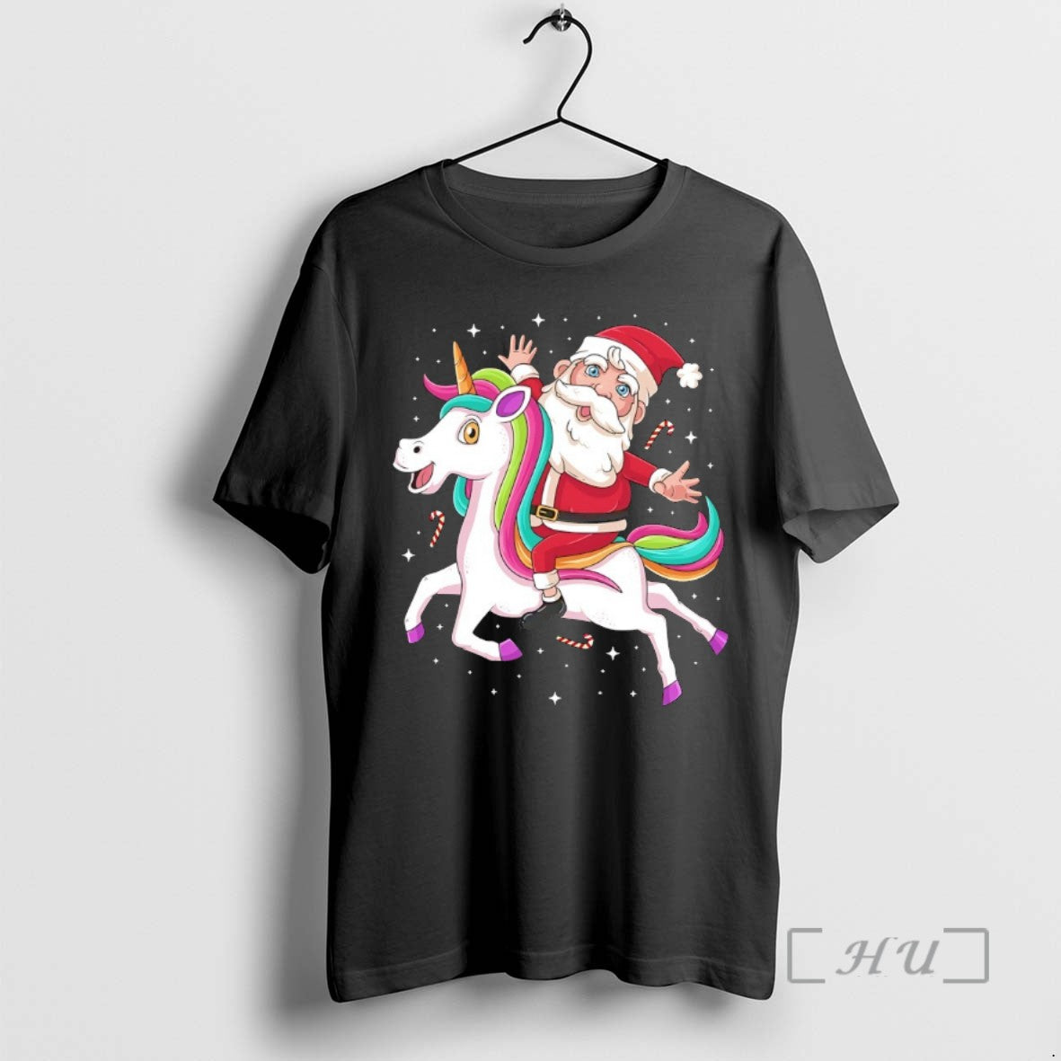 Officials Santa Riding Rainbow Unicorn Christmas Magic