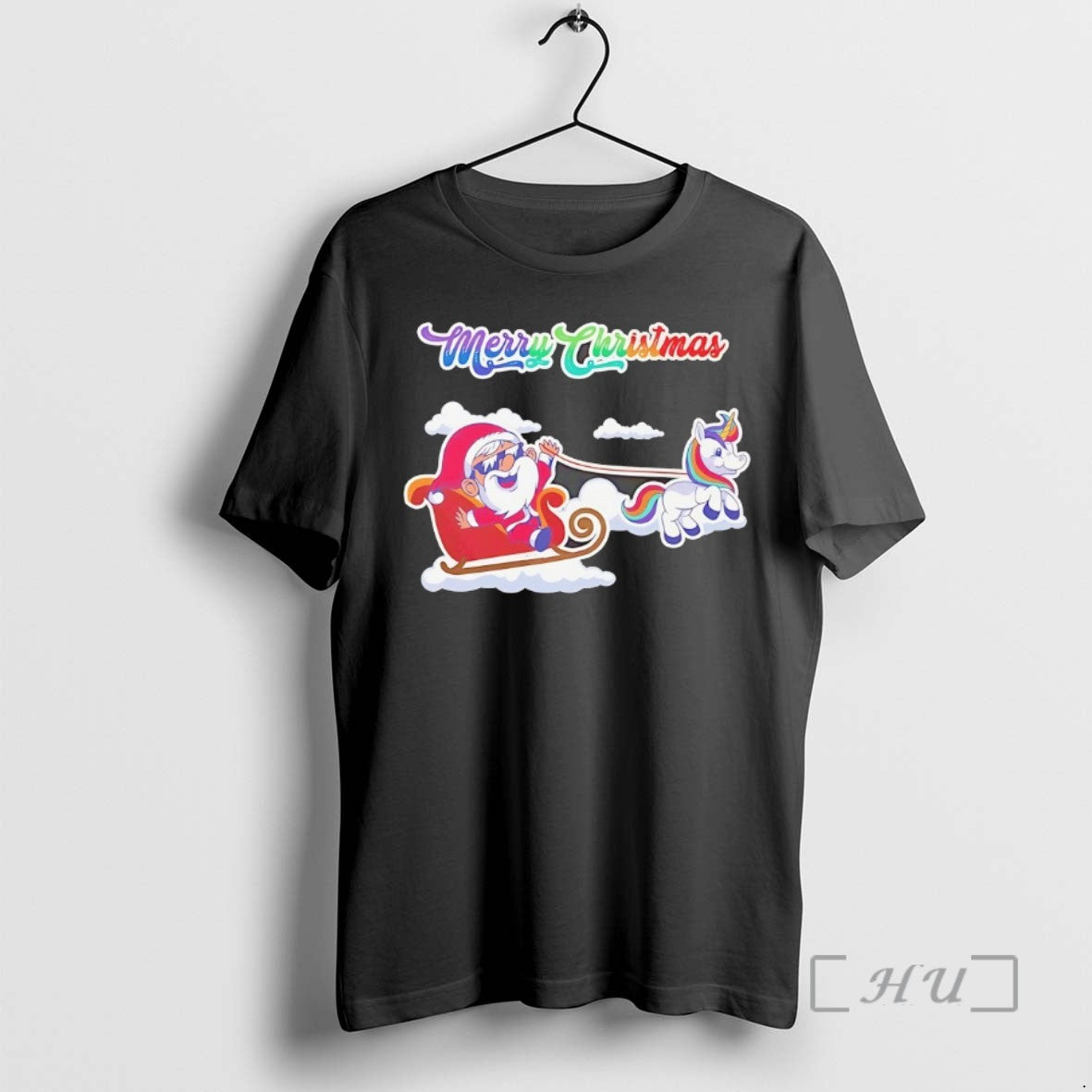 Officials Santa Sleigh Rainbow Unicorn Merry Christmas