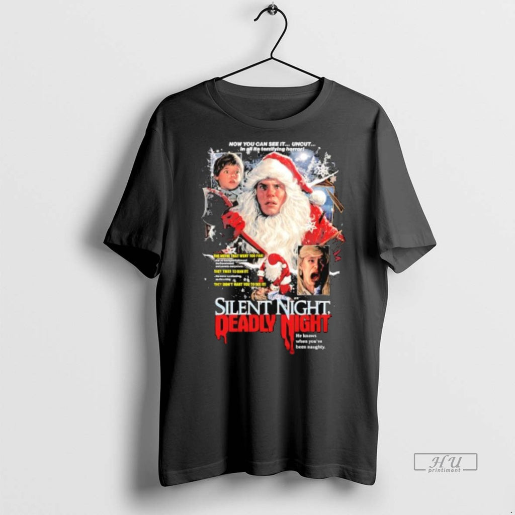 Officials Silent Night Deadly Night Unholy Night Santa Suit Graphic Premium Tee Shirt Sweater