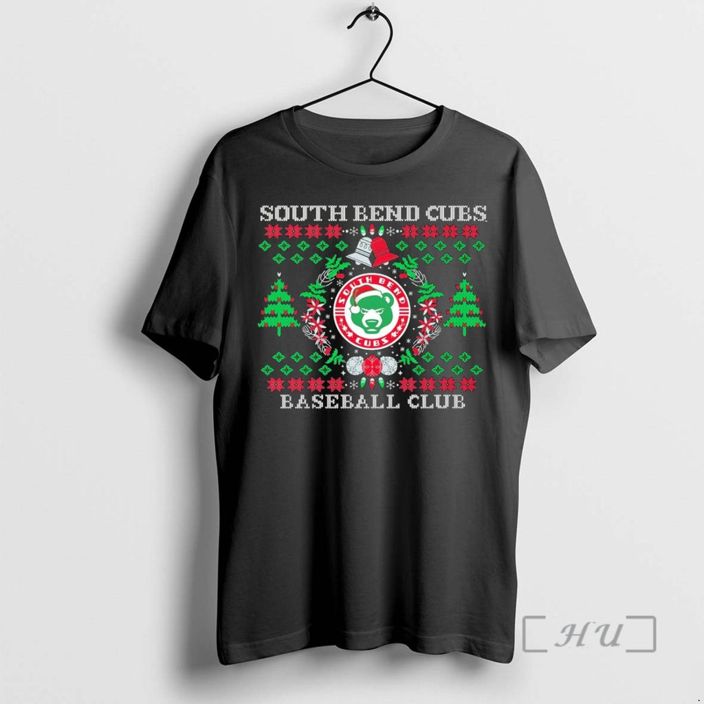 Officials South Bend Cubs Baseball Club Wreath Christmas Premium T Shirt Sweater