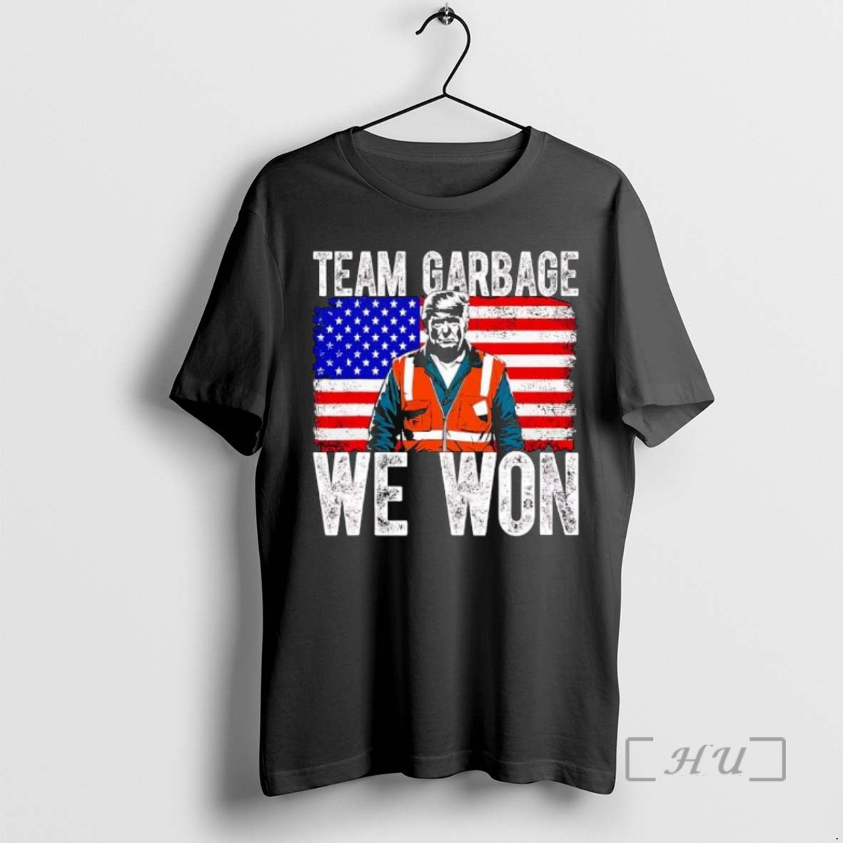 Officials Team Garbage We Won Trump America Flag Retro
