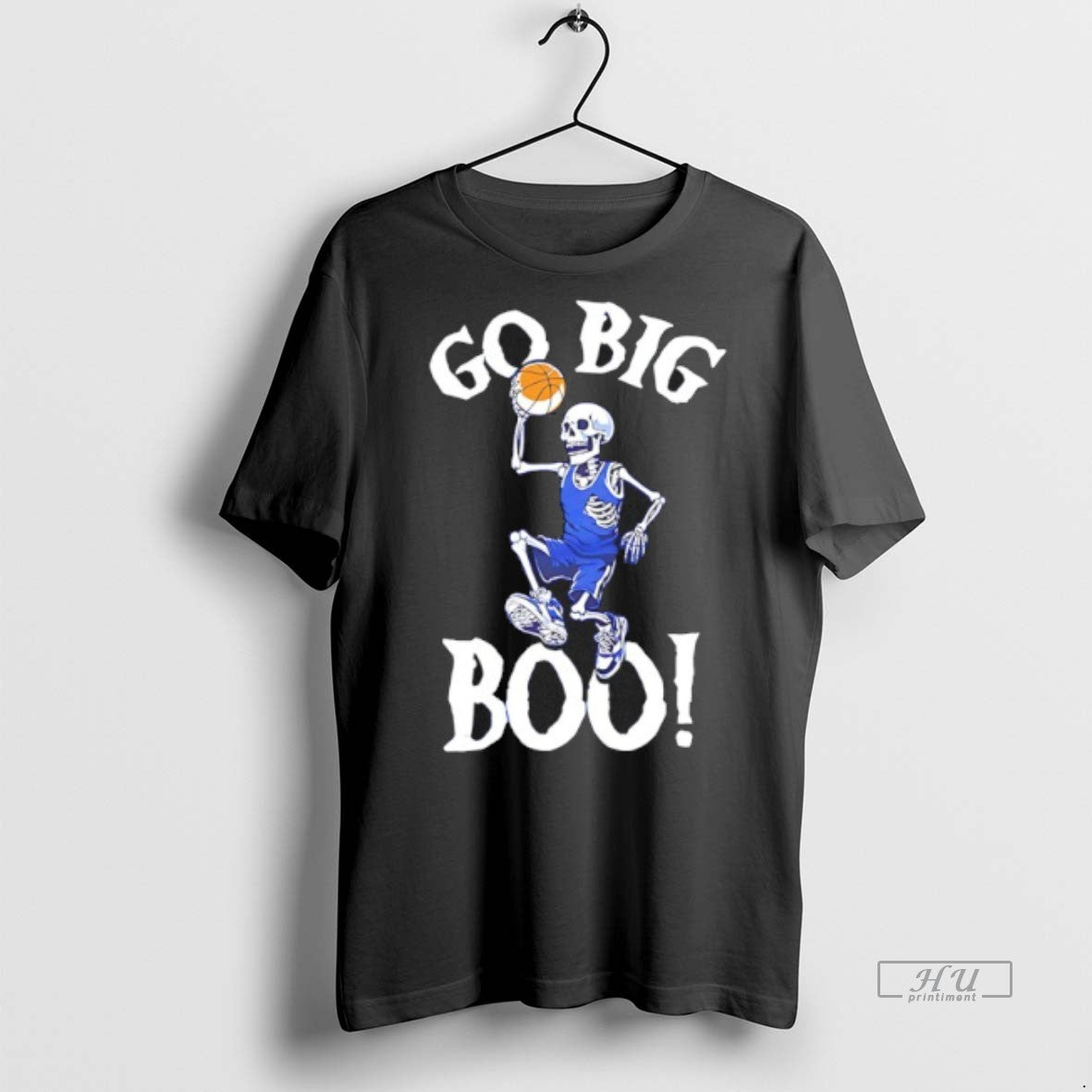 Officials The Go Big Boo Skeleton Basketball Graphic Tee Shirt Sweater