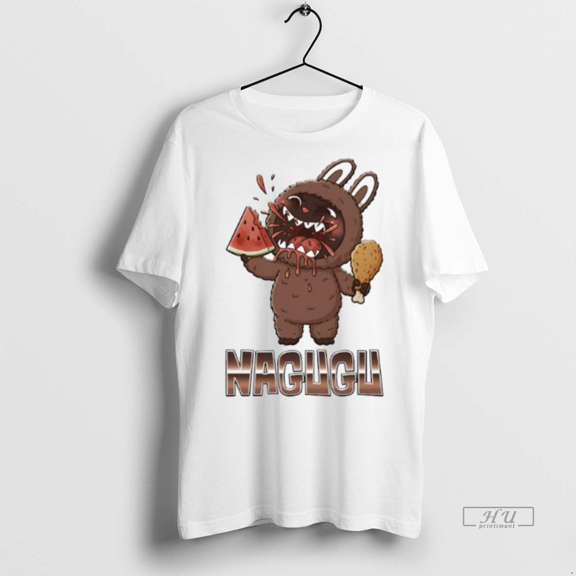 Officials The Monsters Labubu Nagugu Watermelon Fried Chicken Graphic Premium Tee Shirt Sweater