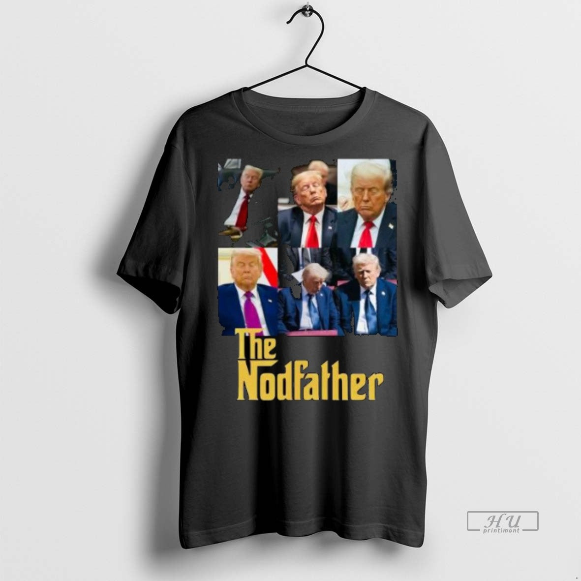 Officials The Nodfather Funny Trump Sleeping Circle Black Premium Tee Shirt Sweater