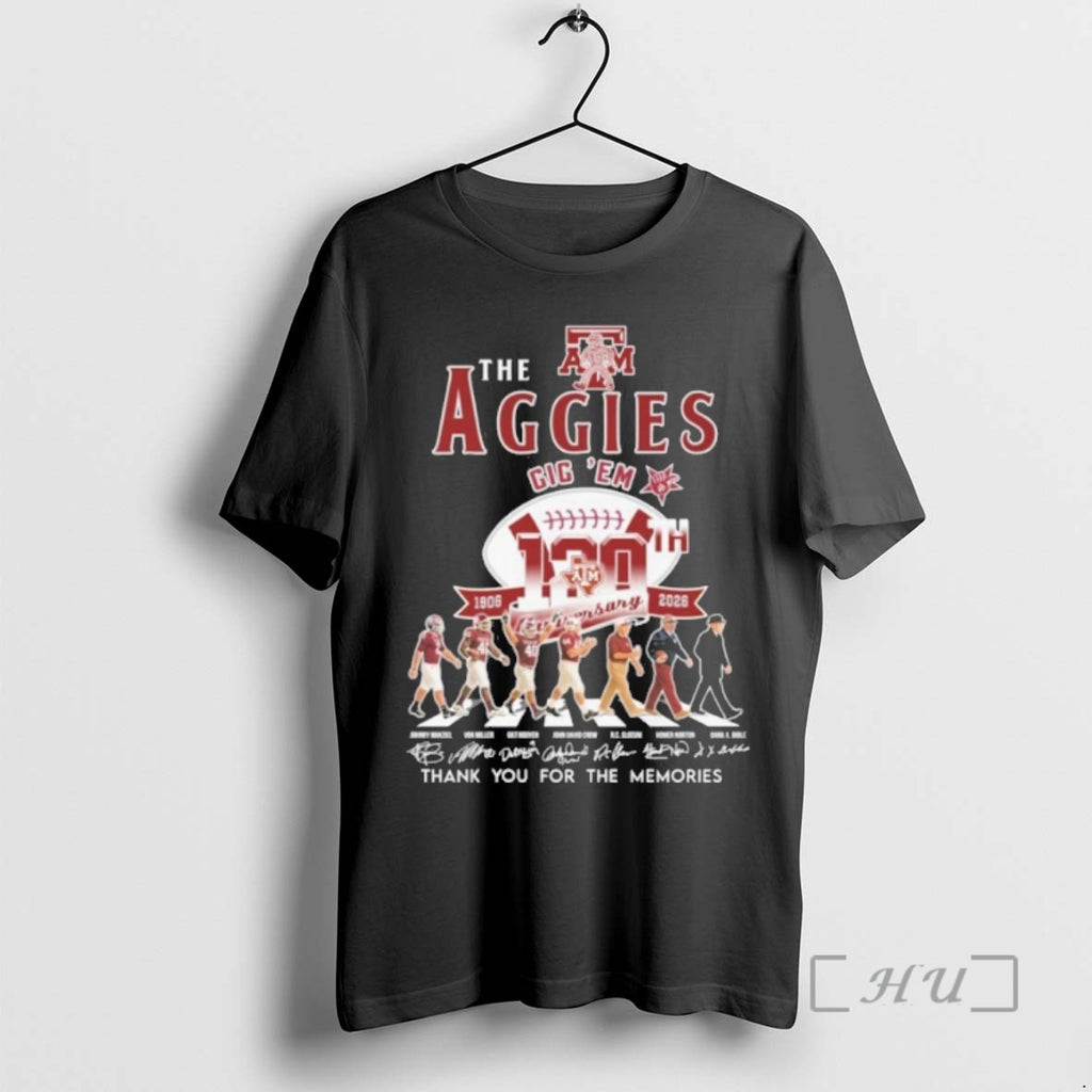 Officials The Texas Am Aggies Abbey Road Gig Em 120th Anniversary Premium T Shirts Sweater