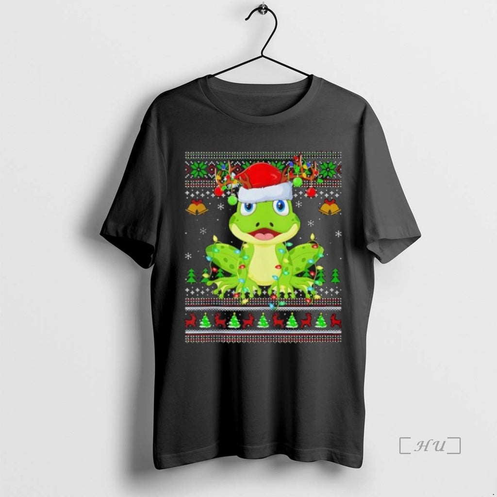 Officials Top Frog Hat Santa Ugly Christmas Black