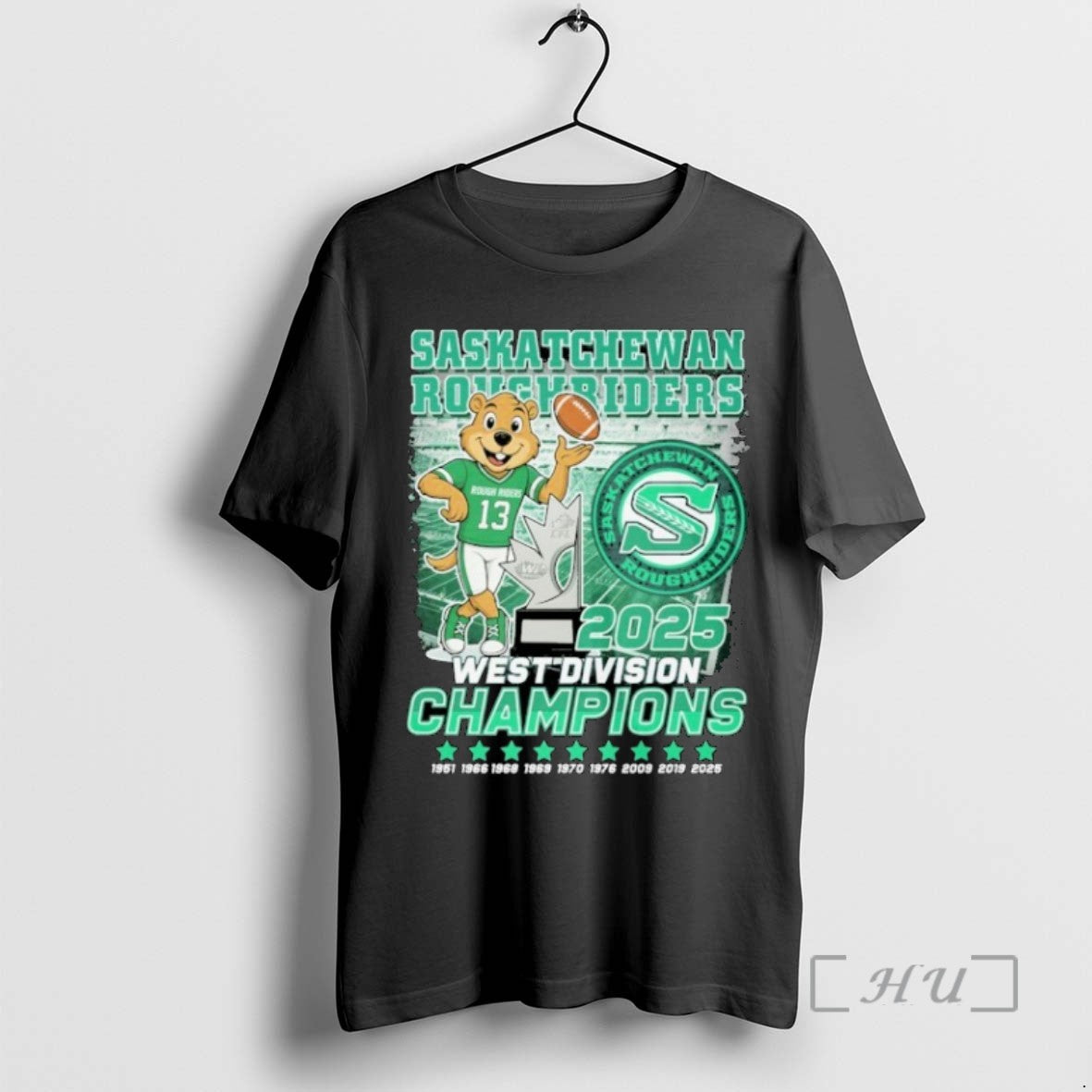 Officials Trending Saskatchewan Roughriders West Division 2025 Champions Mascot Tee Shirt Sweater