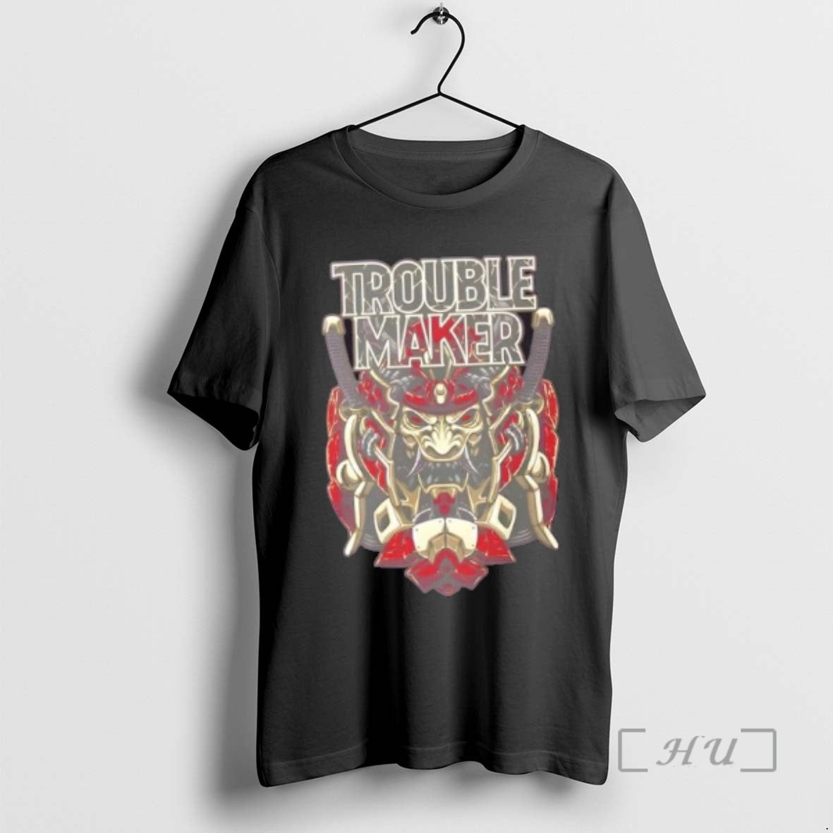 Officials Troublemaker Samurai Bold Warrior Design Tee Shirt Sweater