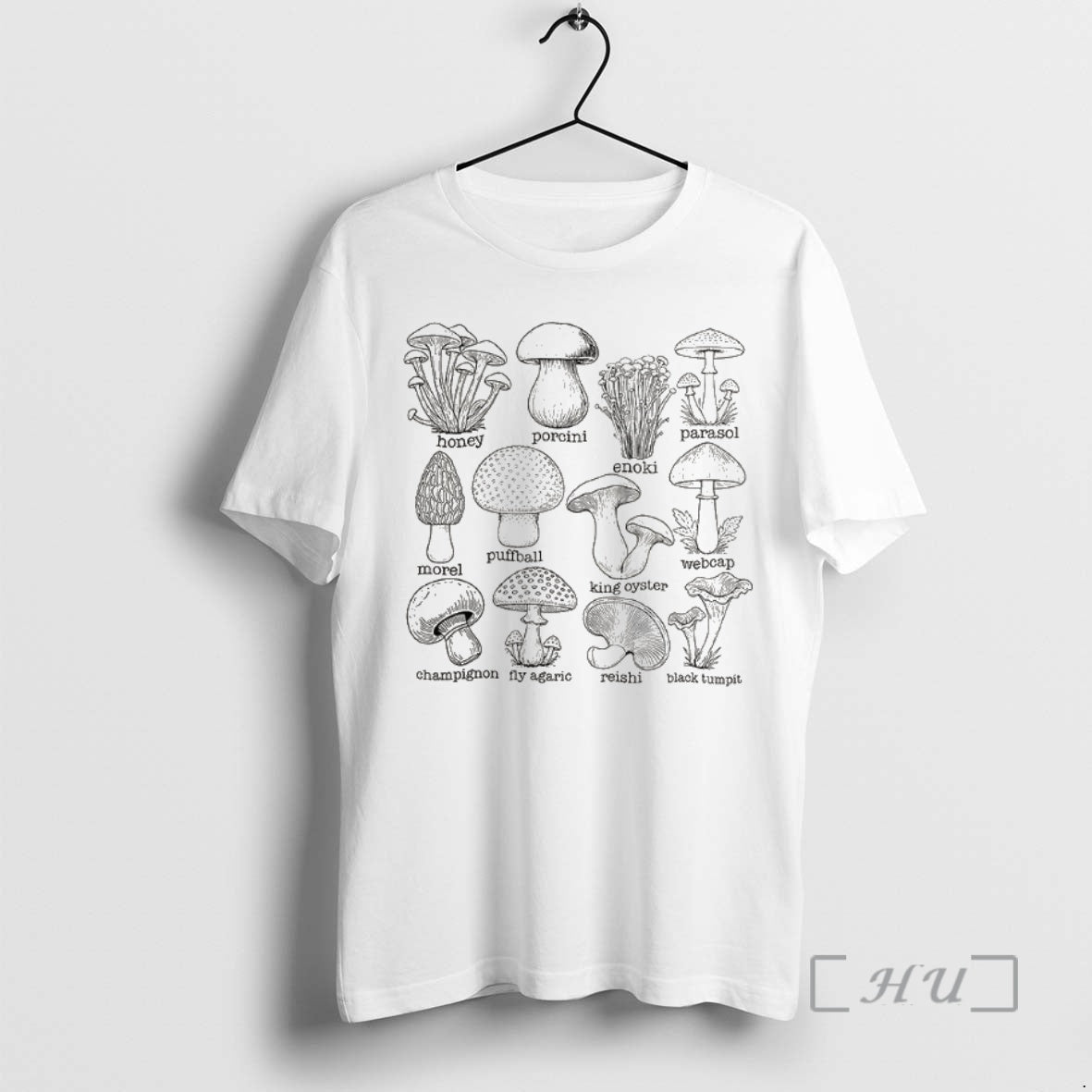 Officials Types Of Mushrooms Sketch Vintage
