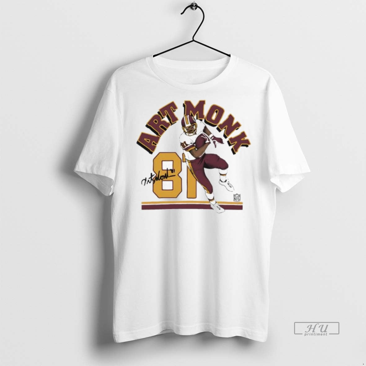 Officials Washington Commanders Art Monk Retired Player Signature Graphic Premium Tee Shirt Sweater