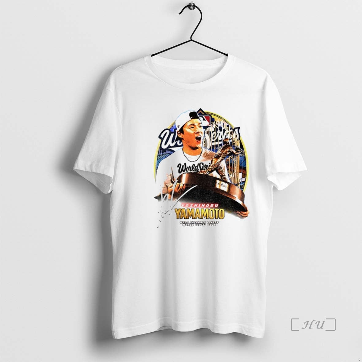 Officials Yoshinobu Yamamoto Mvp Most Valuegue Player World Series 2025 Mlb Signature Premium T Shirts