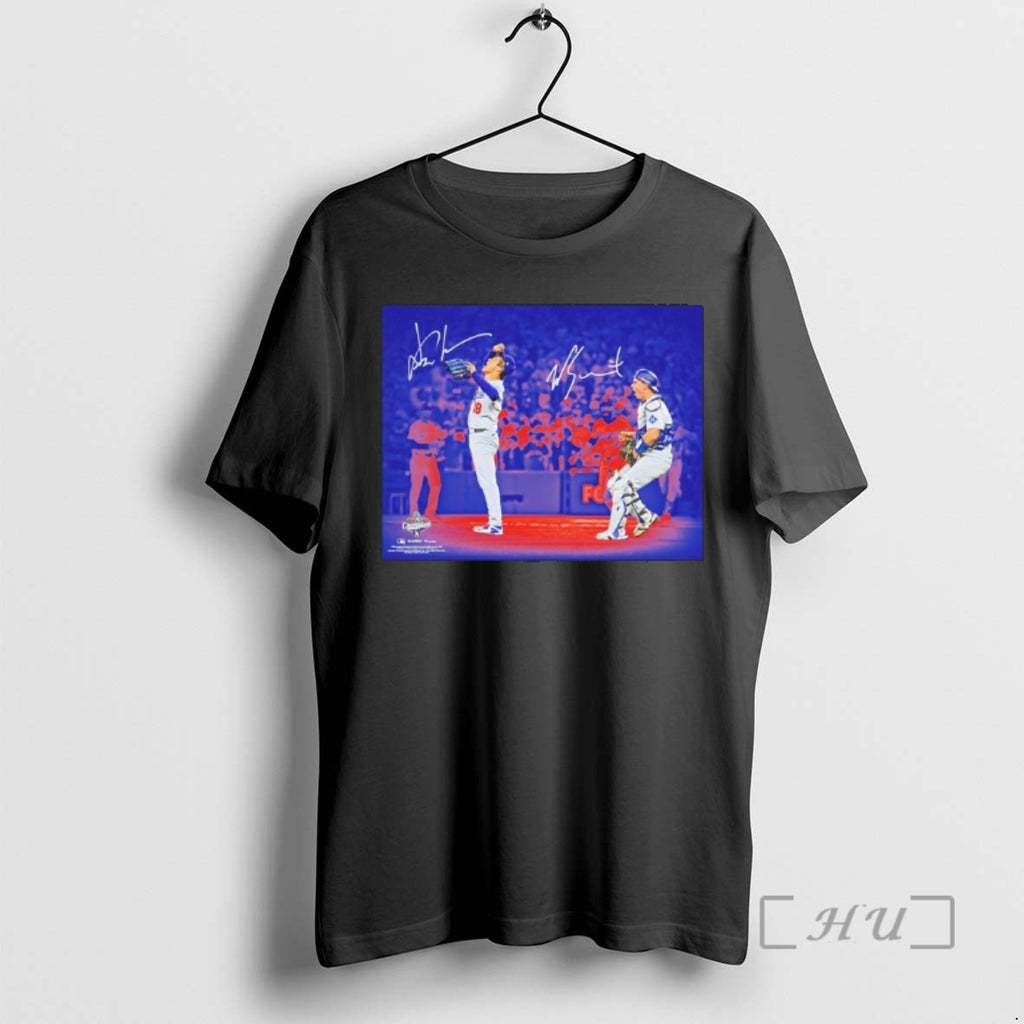 Officials Yoshinobu Yamamoto And Will Smith Dodgers 2025 Mlb World Series Champions Autographed Premium