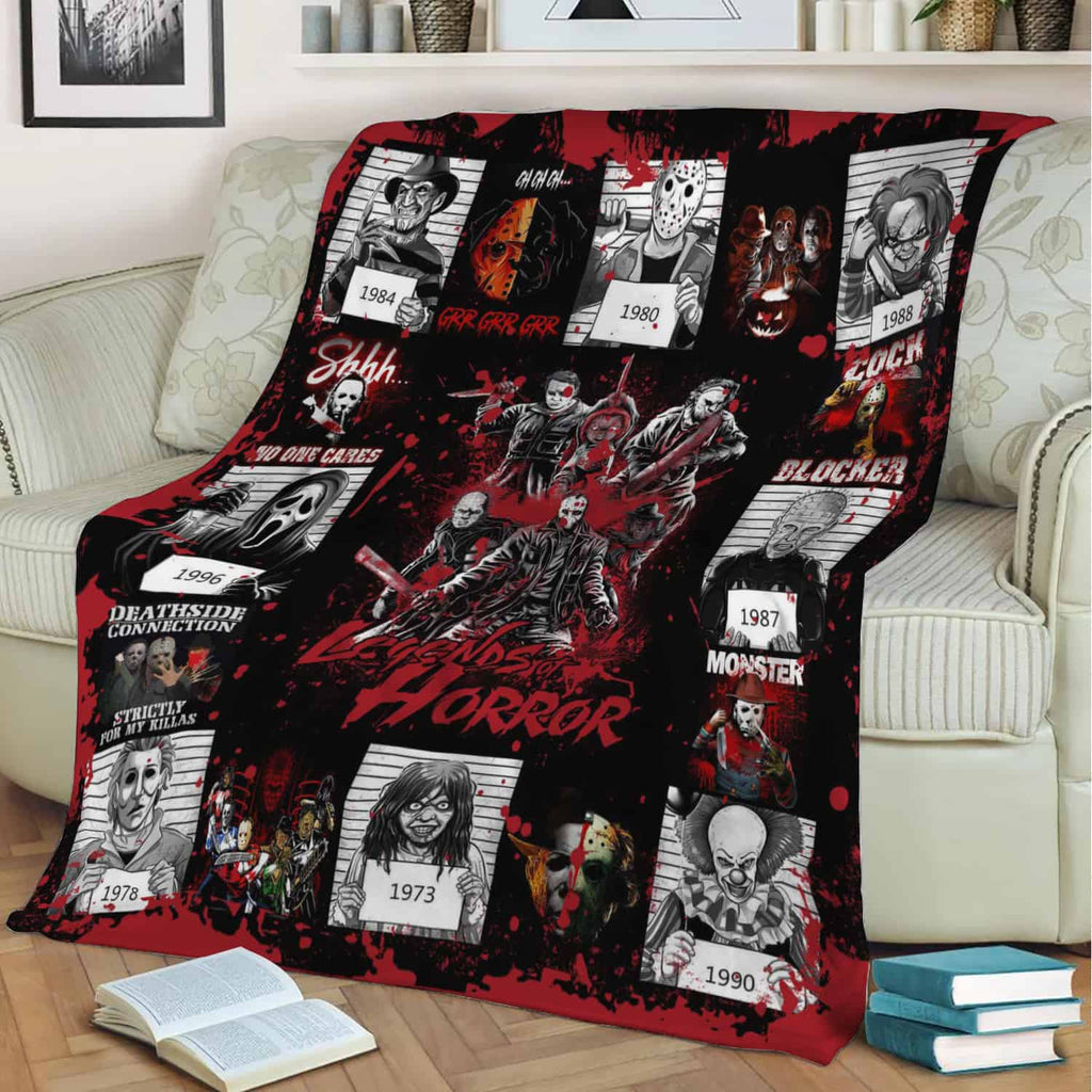 Legends Of Horror Movie Throw Blanket | Fleece Blankets| Birthday Gifts | Halloween Gifts