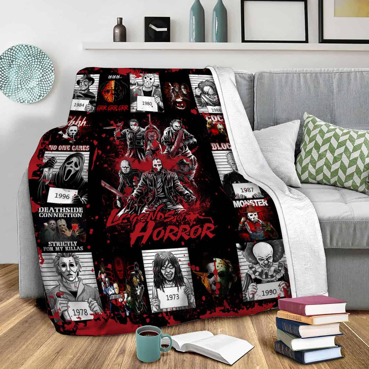 Legends Of Horror Movie Throw Blanket | Fleece Blankets| Birthday Gifts | Halloween Gifts