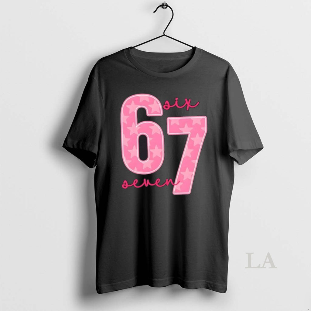 Original 67 Funny Meme 6 7 Pink Script