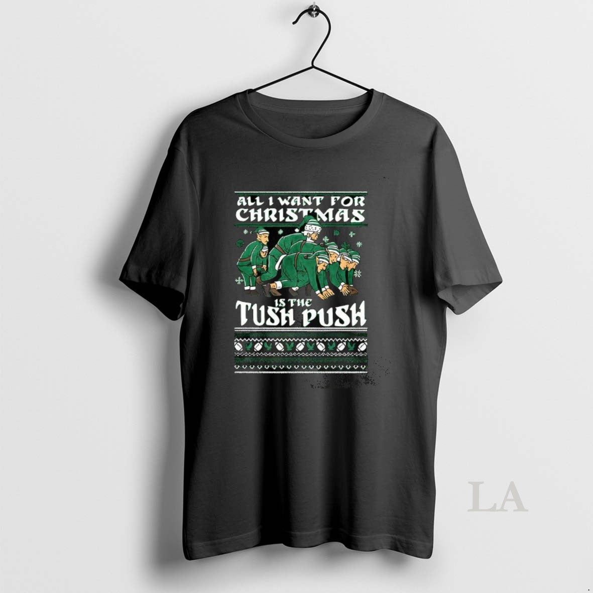 Original All I Want For Christmas Is The Tush Push Santa Claus And Elf
