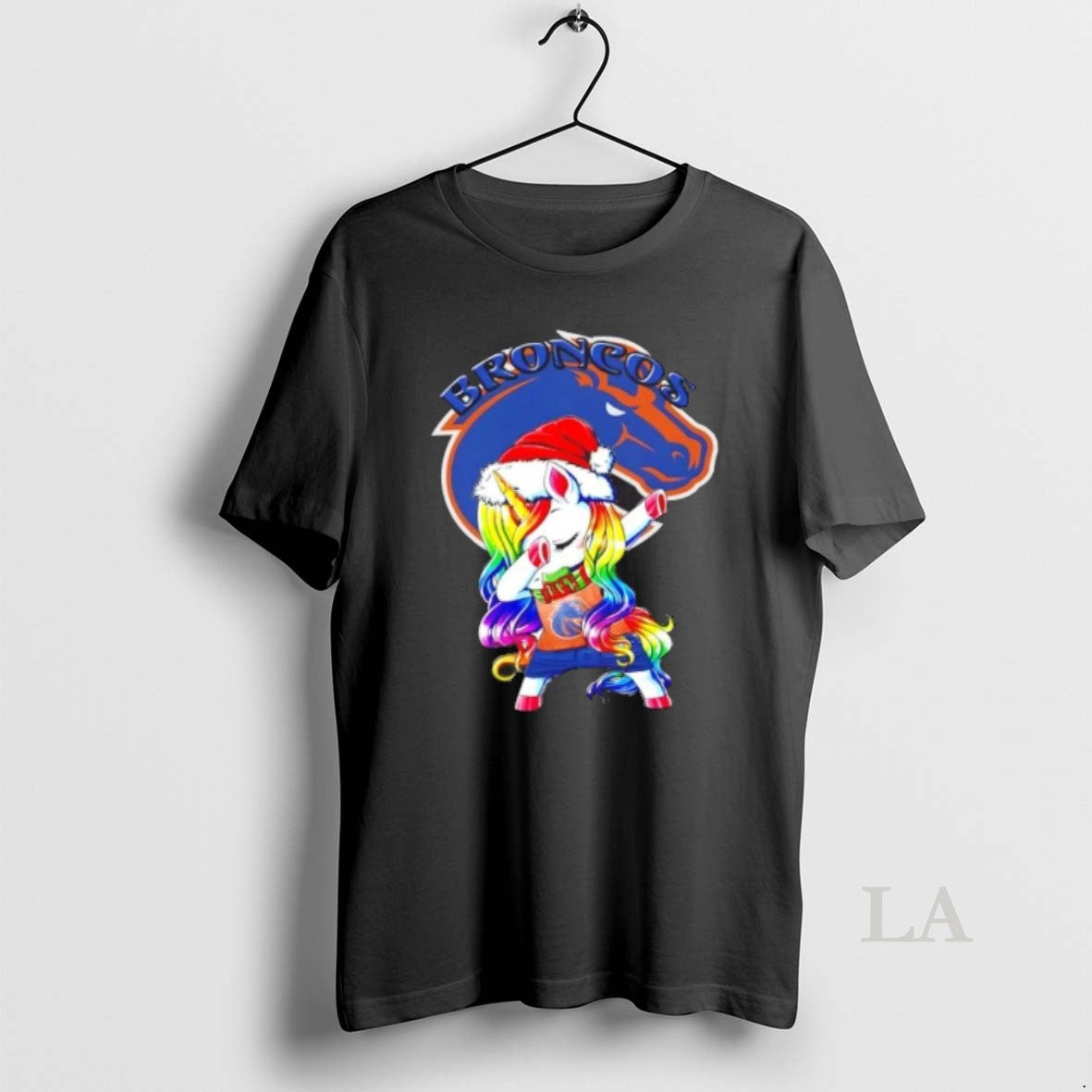 Original Boise State Broncos Football X Unicorn Santa Hat Dabbing Merry Christmas