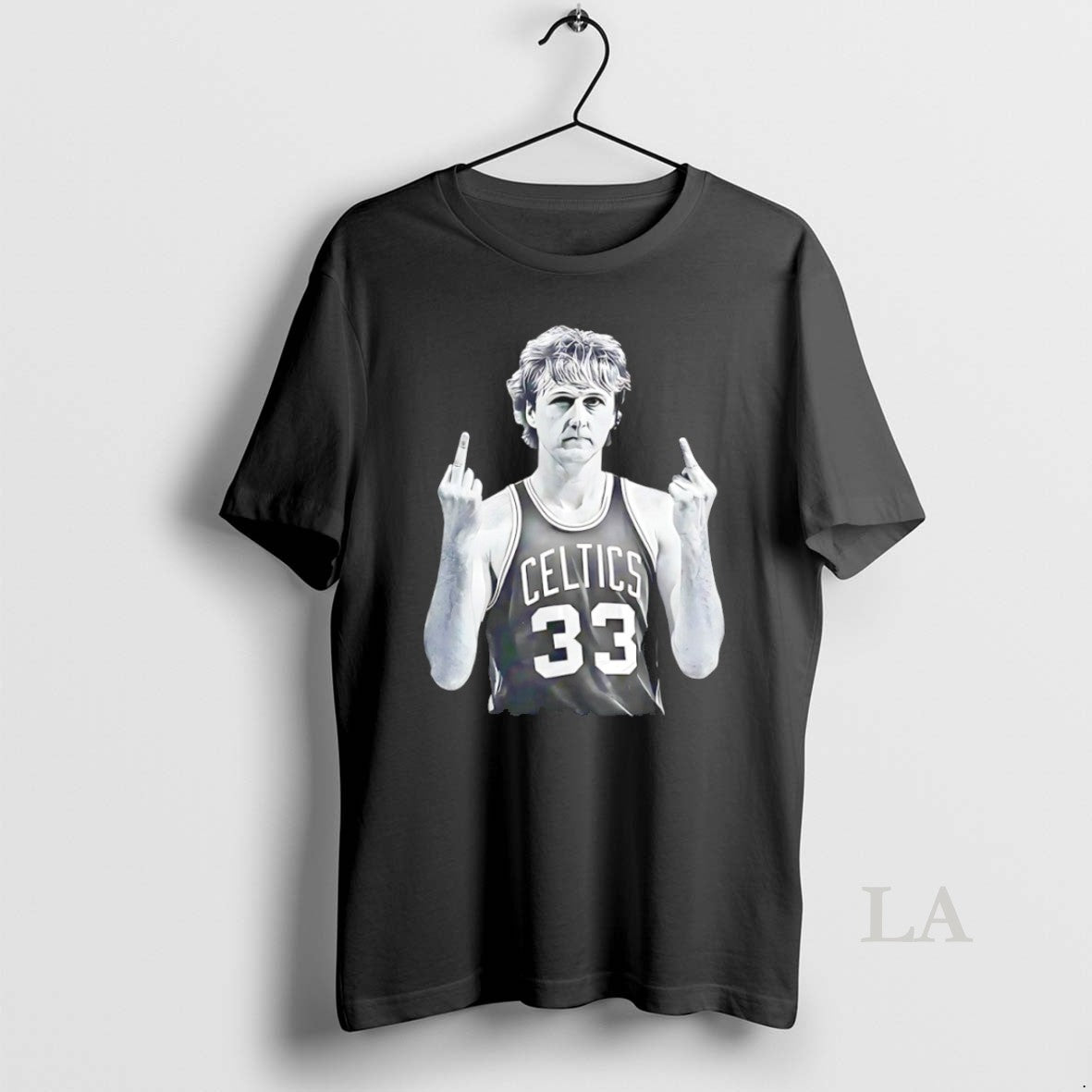 Original Boston Celtics Legend Larry Bird Middle Finger