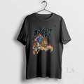 Original Detroit Lions Football Skeleton Riding A Burning Lion