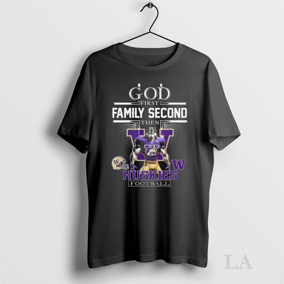 Original God First Family Second Then Washington Huskies Football Mascot 2025 Tee Sweater