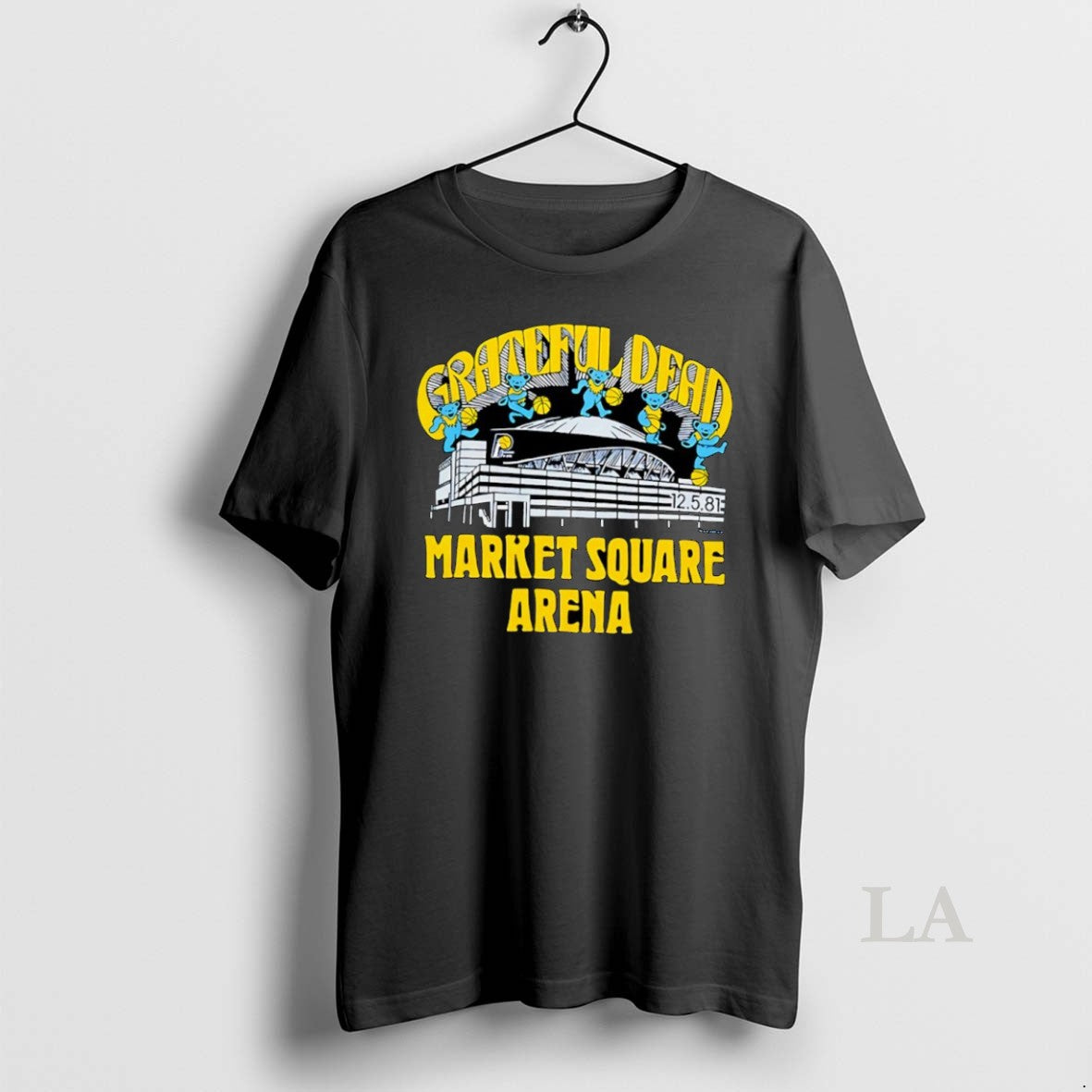 Original Grateful Dead Bears Indiana Pacers Nba Market Square Arena