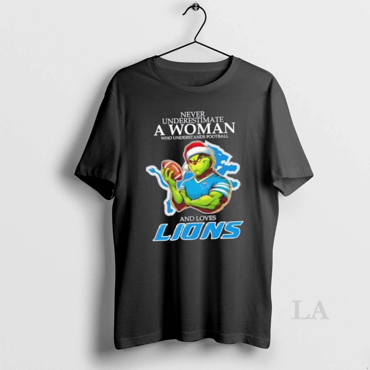 Original Grinch Christmas Never Underestimate A Woman Who Understands Football And Loves Detroit Lions