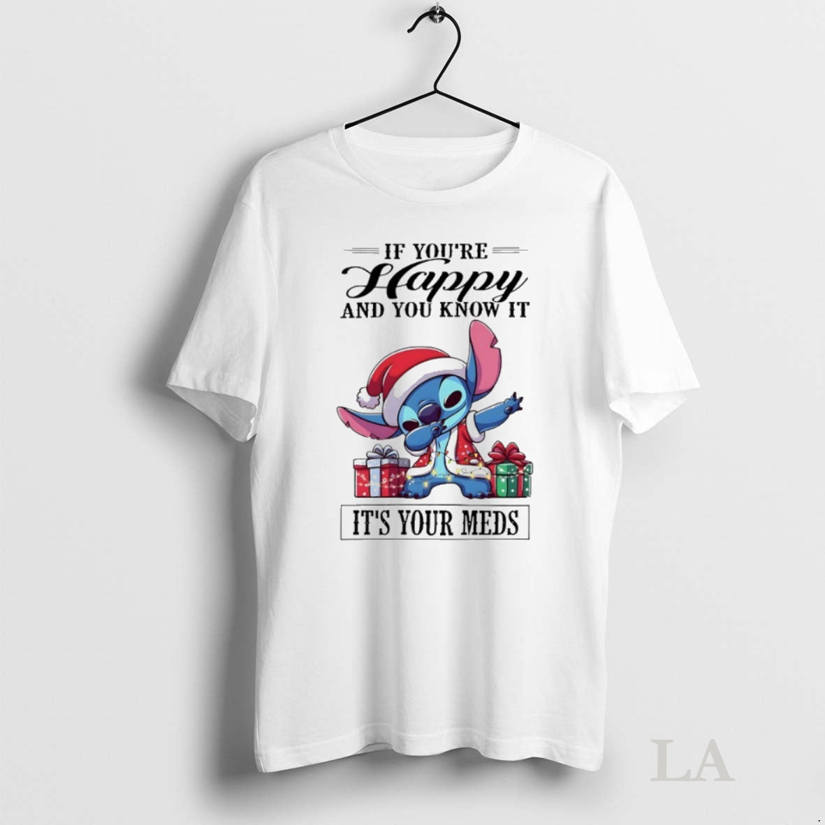 Original Grinch Santa Christmas If Youre Happy And You Know It Its Your Meds Tee