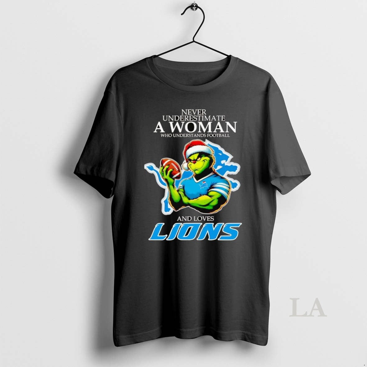 Original Grinch Never Underestimate A Woman Who Understands Football And Loves Lions Christmas