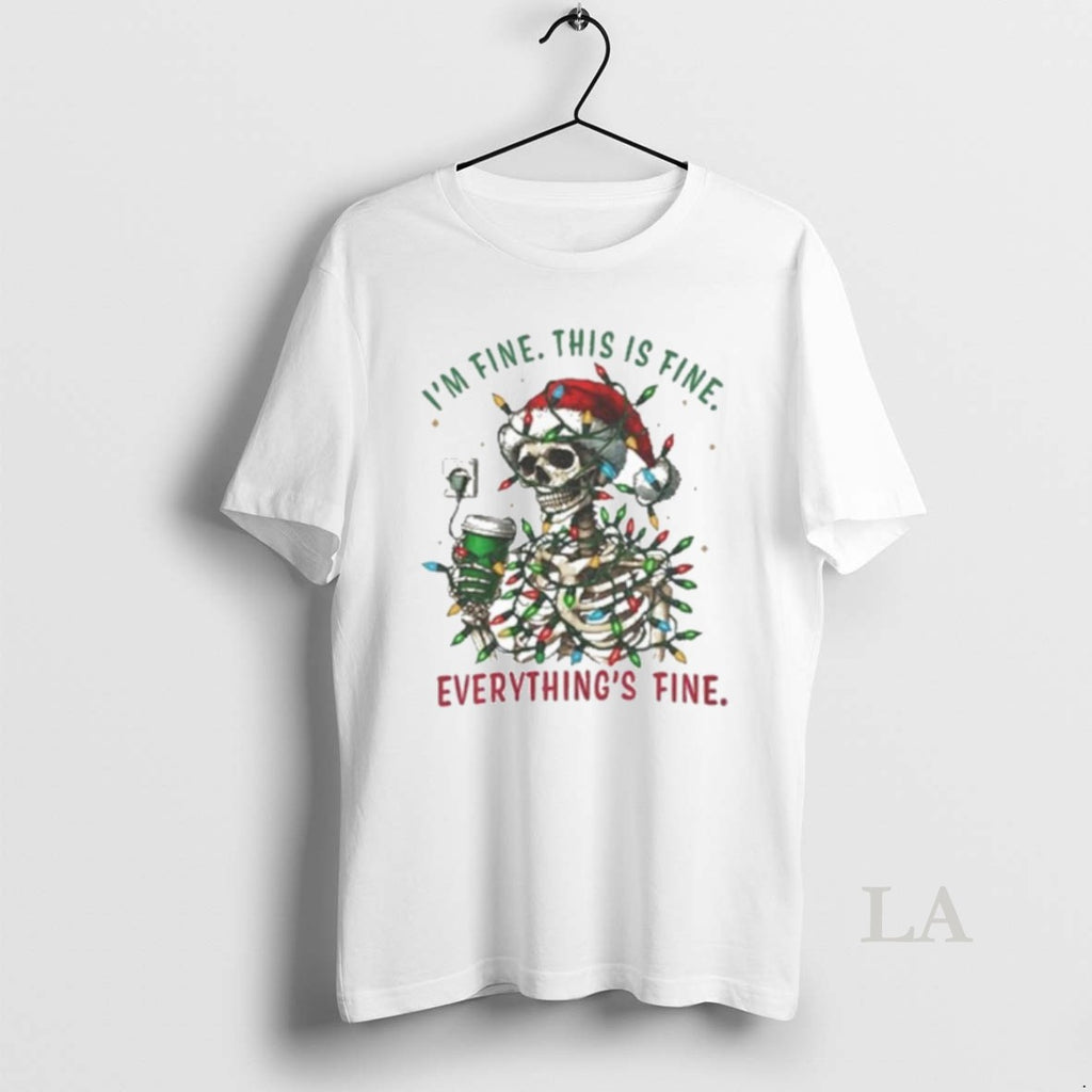 Original Im Fine This Is Fine Skull Light Everything Fine