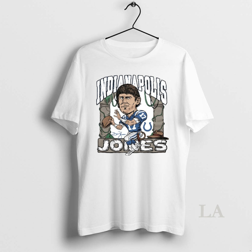 Original Indianapolis Colts Daniel Jones Caricature Signature Circle