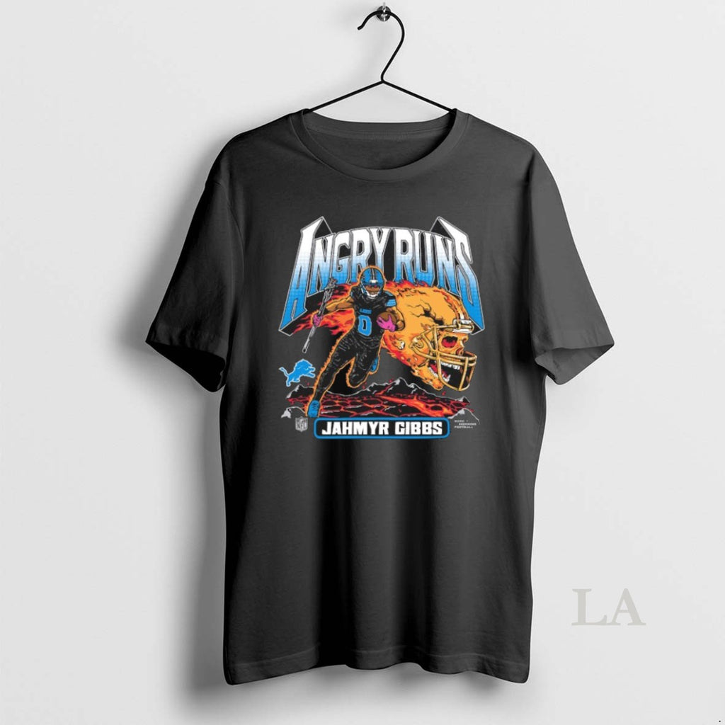Original Jahmyr Gibbs Detroit Lions Angry Runs Tri Blend
