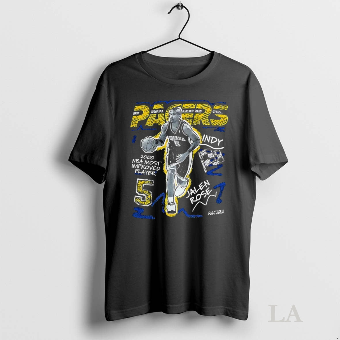 Original Jalen Rose Indiana Pacers Basketball 2000 Nba Most Improved Player Number 5 Street Style