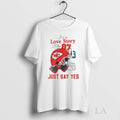 Original Kansas City Chiefs Its A Love Story Baby Just Say Yes Helmet Tee Sweater