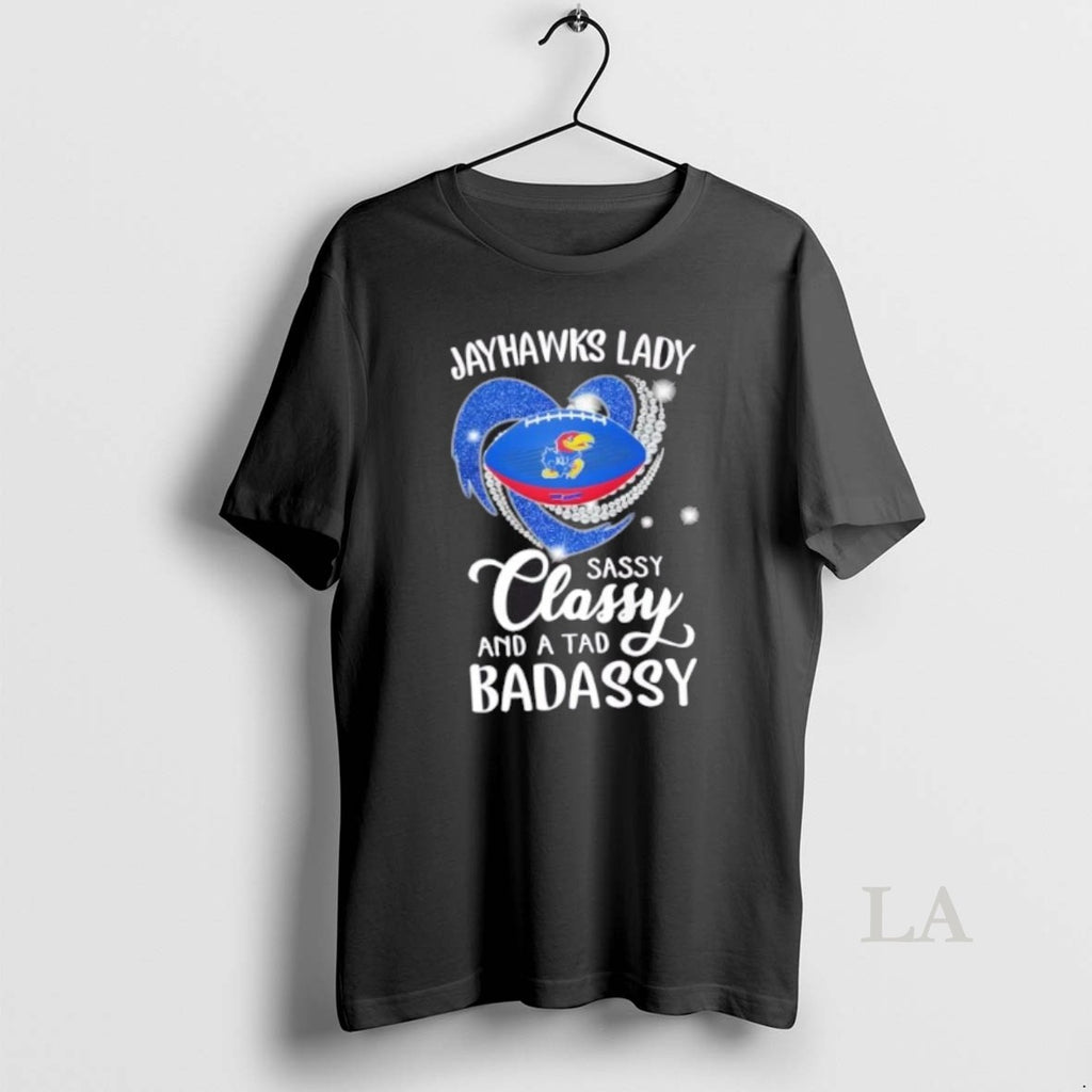 Original Kansas Jayhawks Lady Sassy Classy And A Tad Badassy Diamond Heart