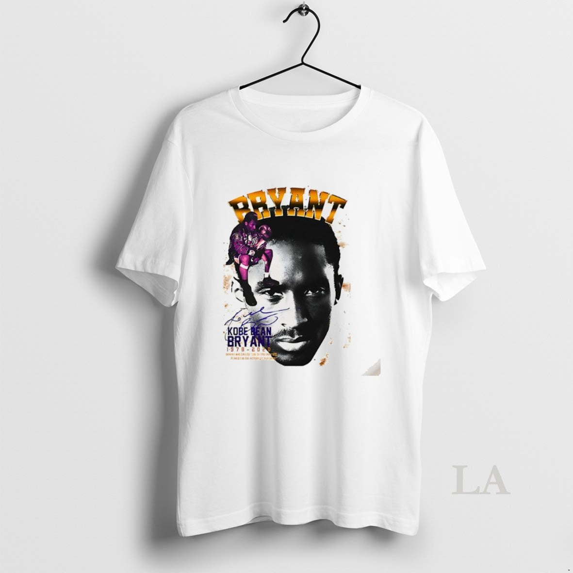 Original Kobe Bryant Los Angeles Lakers Basketball Tribute Signature Vintage