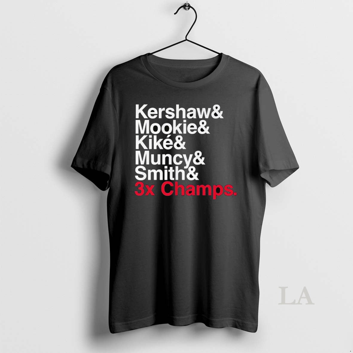 Original Los Angeles Dodgers 3x Champs Players Names Ampersand