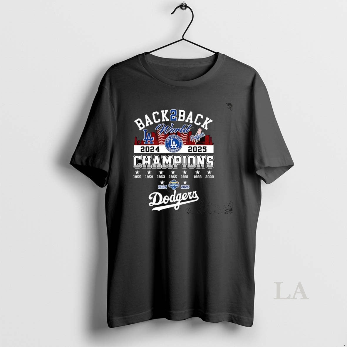 Original Los Angeles Dodgers World Series Champions Back To Back 2024 2025 Skyline