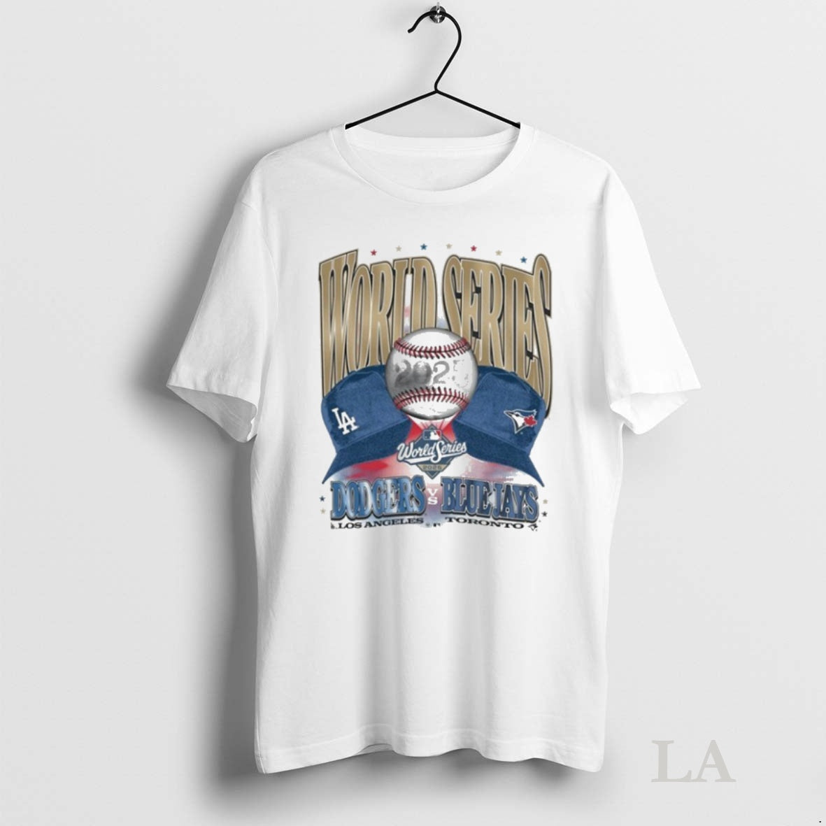 Original Los Angeles Dodgers Vs Toronto Blue Jays Ws Participant Dueling Caps Tee Sweater