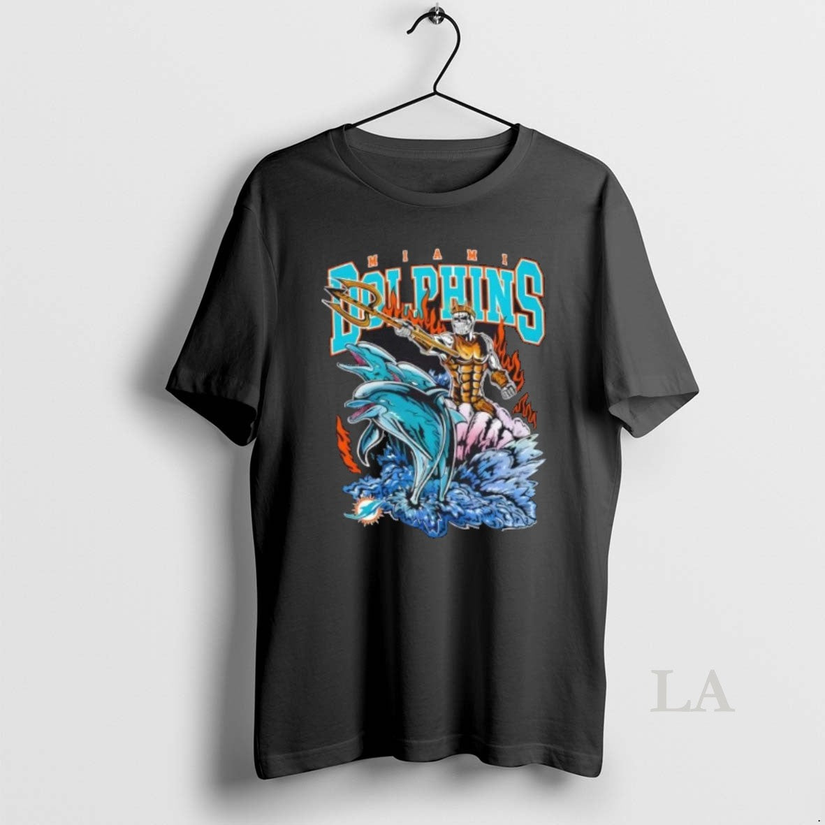 Original Miami Dolphins Charge Football Fire Graphic