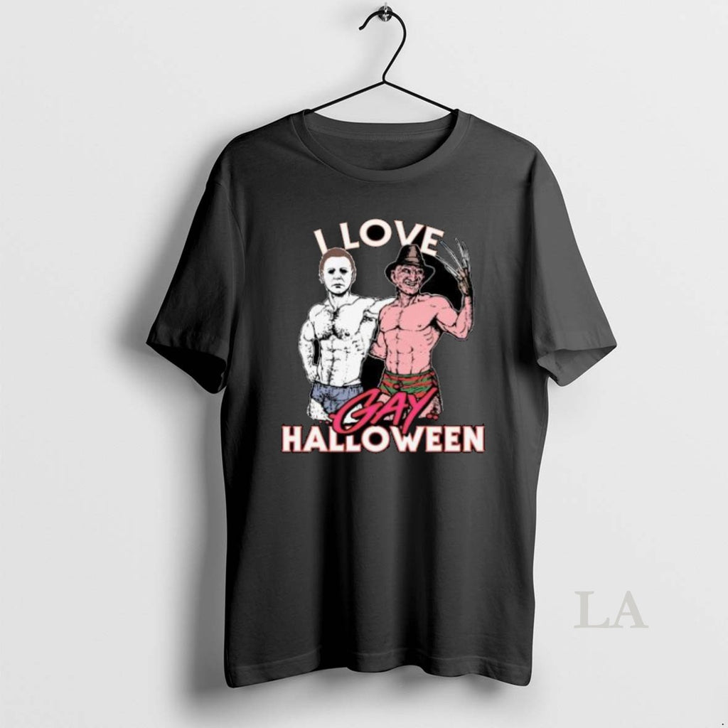 Original Michael Myers And Freddy Krueger I Love Gay Halloween