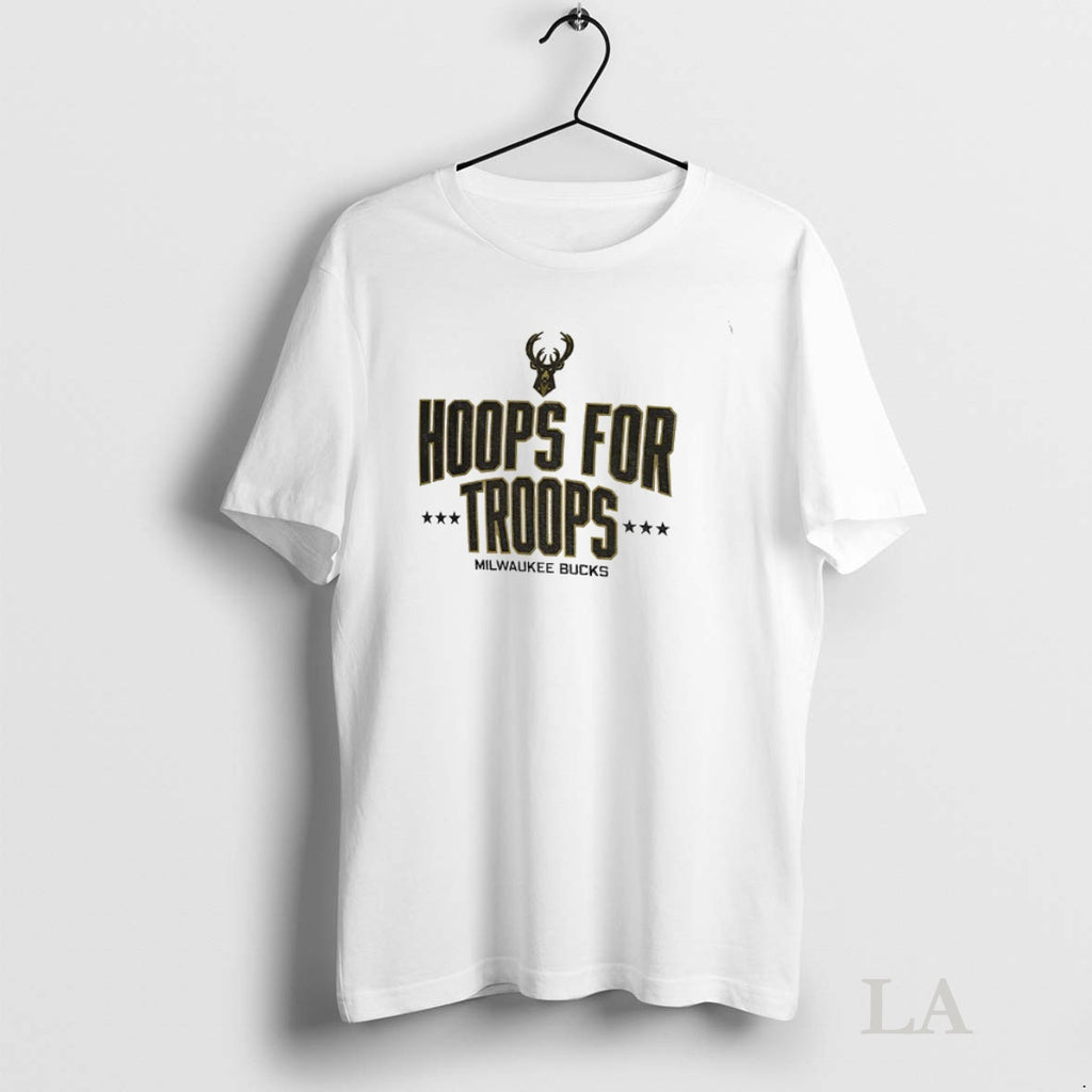 Original Milwaukee Bucks Basketball Nba Hoops For Troops Logo