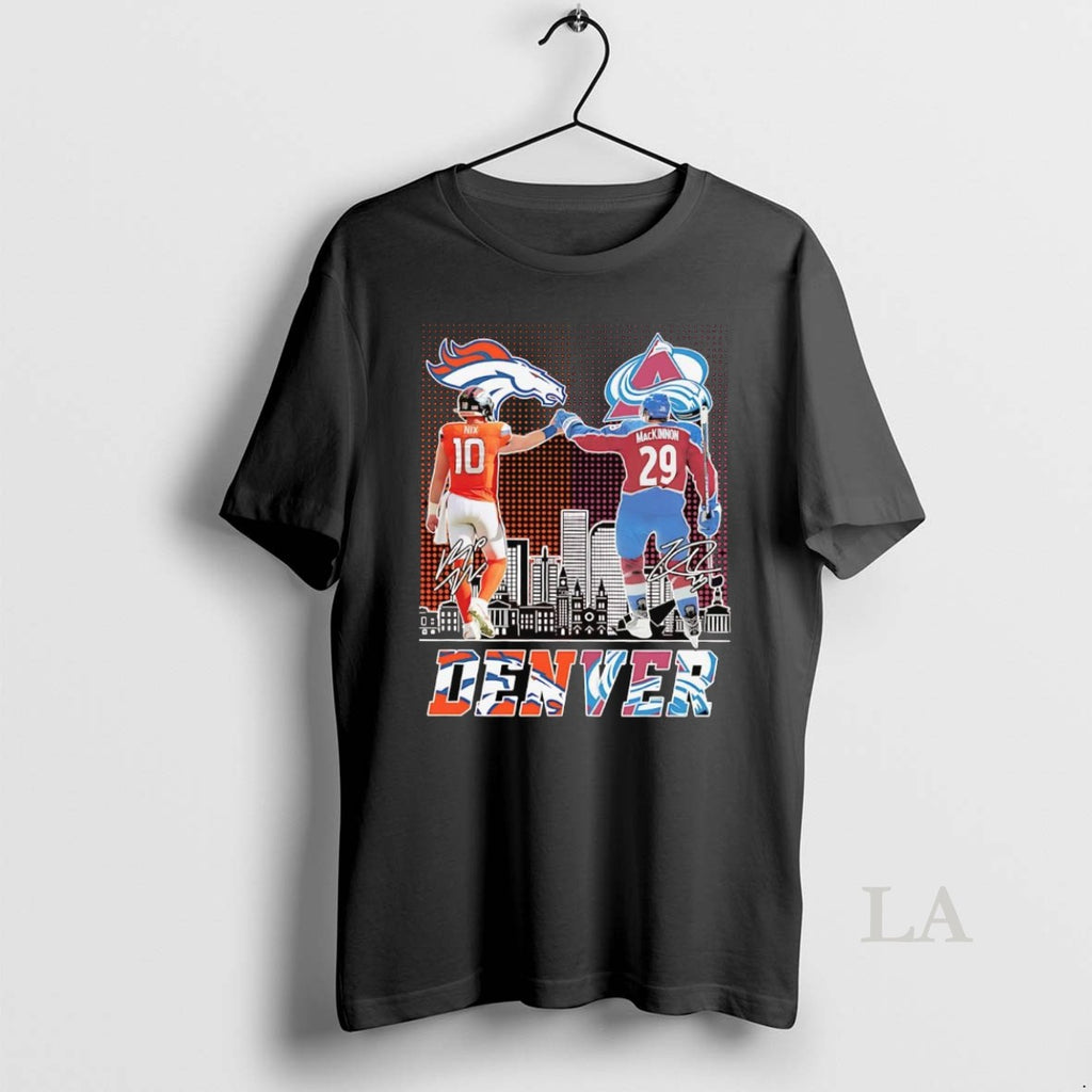 Original Nix And Mackinnon Fist Bump Denver City Skyline