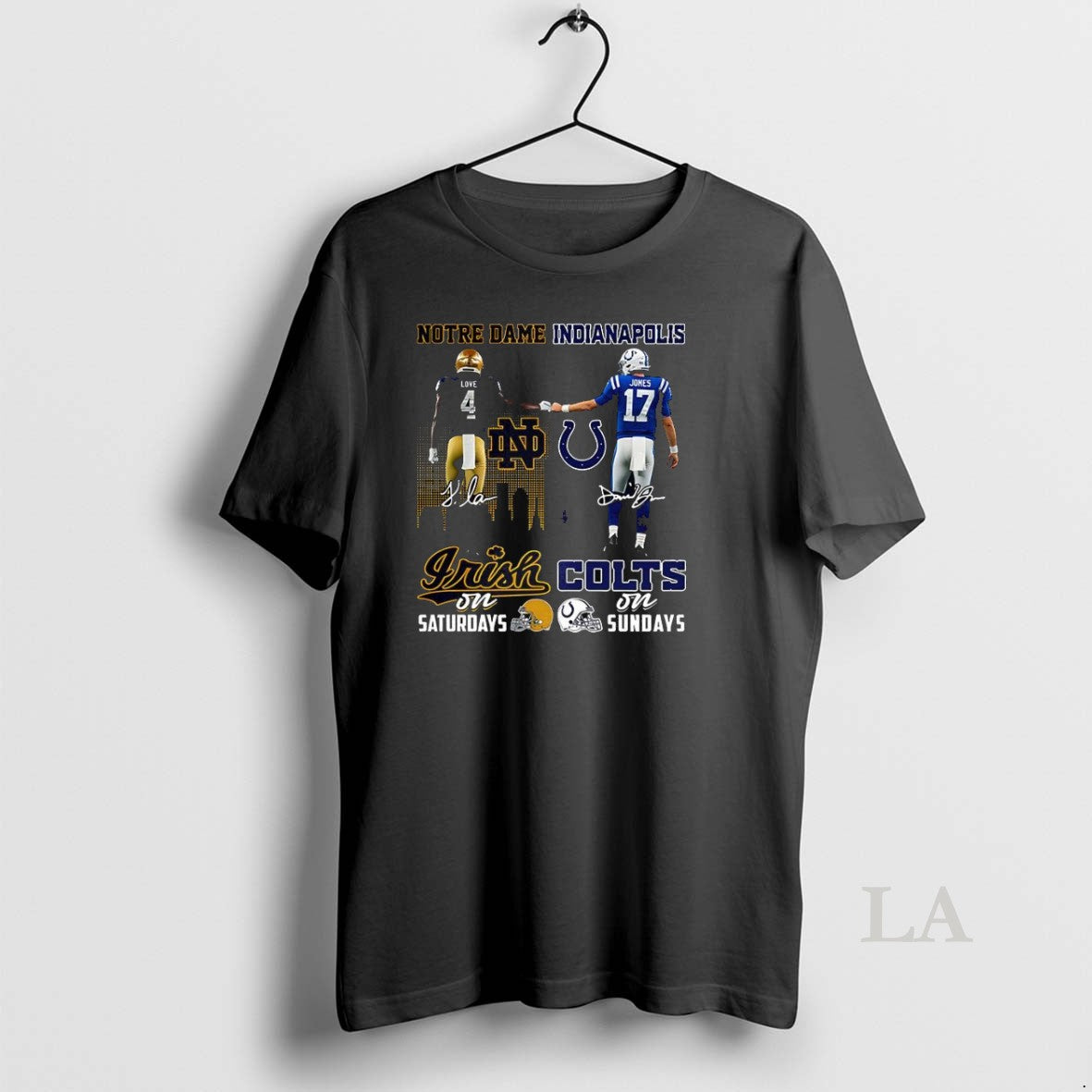 Original Notre Dame Fighting Irish On Saturdays And Indianapolis Colts On Sundays Signature