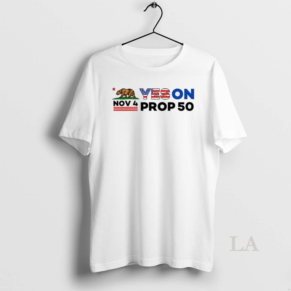 Original Nov 4 Yes On Prop 50 Bear With American Flag