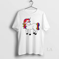 Original Rainbow Mane Christmas Unicorn Santa Hat Christmas White