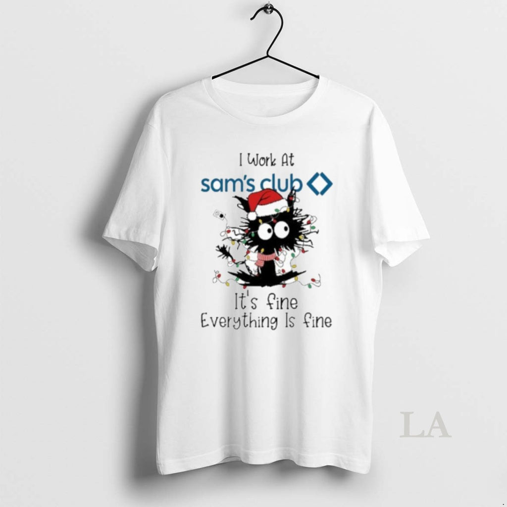 Original Santa Black Cat Light X Sams Club Logo Its Fine Everything Is Fine